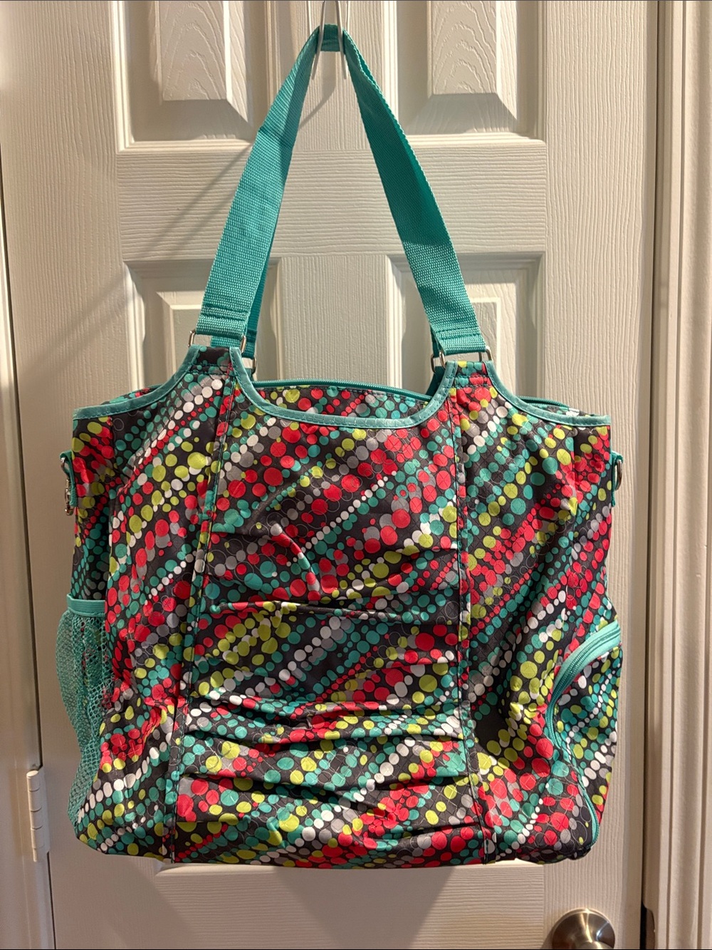 thirty-one Teal Multicolor Dot Tote